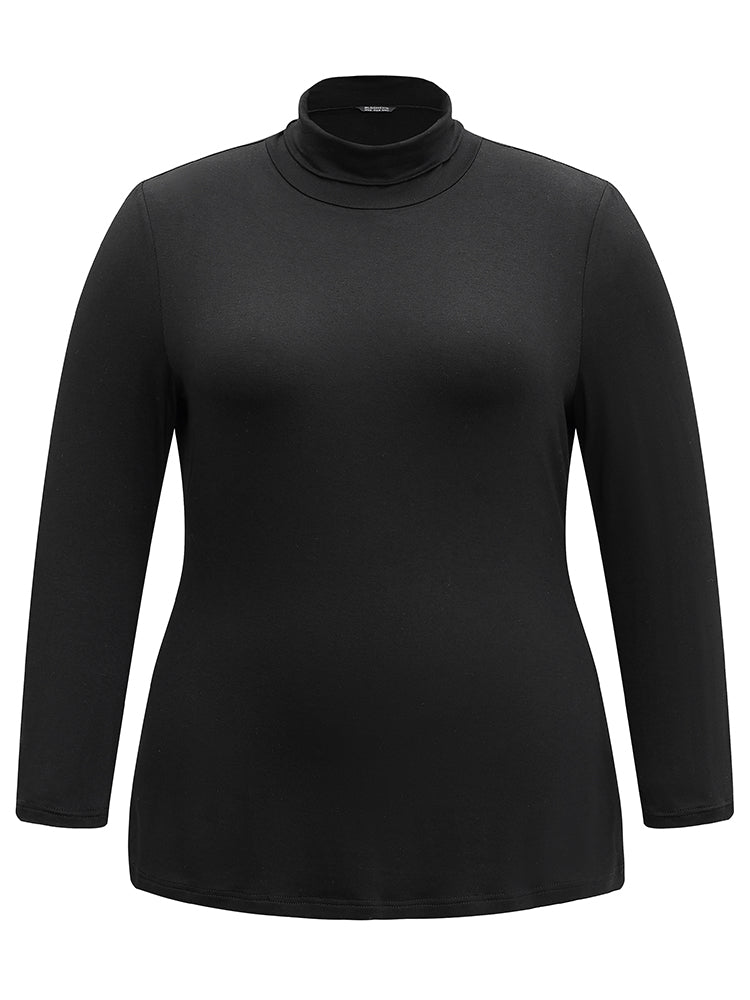 Supersoft Essentials Solid Funnel Neck Knit T-shirt